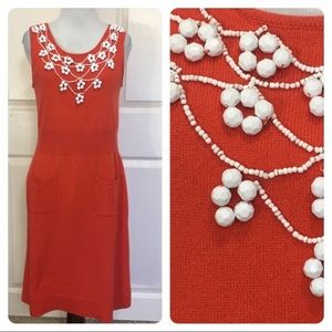 Sold! Milly 100% cashmere beaded sleeveless dress